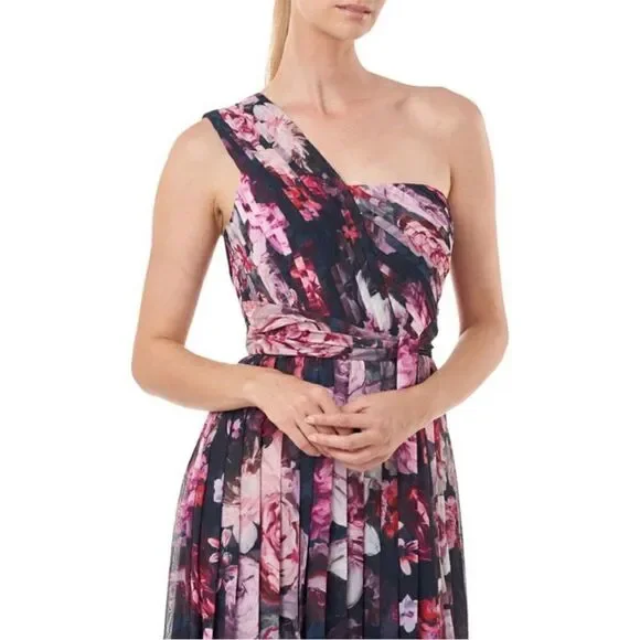 Kay Unger Layla Women's Floral Print Walk Thru Jumpsuit size 4